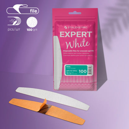 Staleks Pro Expert 42 Witte Vervangbare Vijlen Halve Maan Grit 100 50 Stuks (DFE-42-Serie)