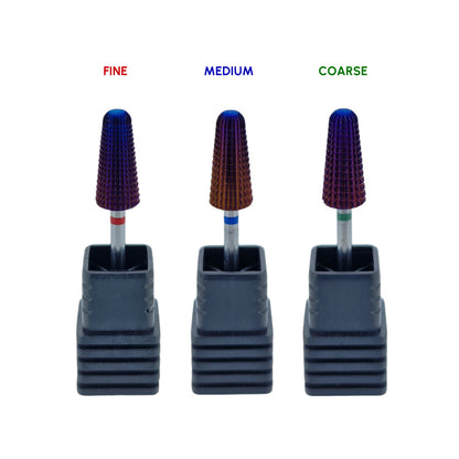 Shape It Up Carbide Frees Bit Purple Afgeronde Volcano Kegel 2-Way Fijn Rood (Manicure Pedicure)