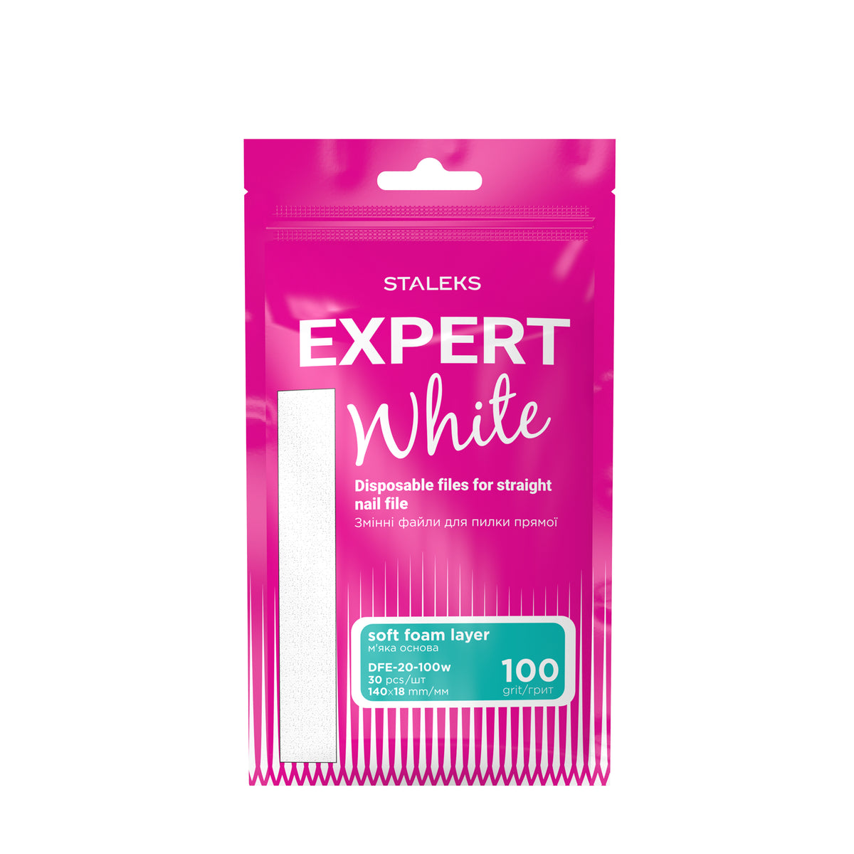 Staleks Pro Expert 20 Vervangbare Vijlen Recht Met Foam 30 Stuks (DFE-20-serie)