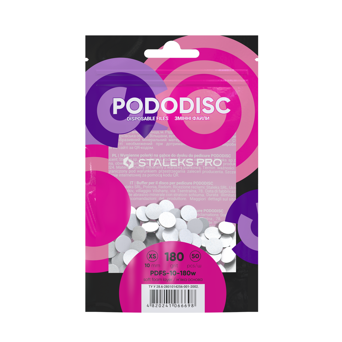 Staleks Soft Base Refill Pads For Pododisc XS White (50 pc) (PDFS-10-serie)