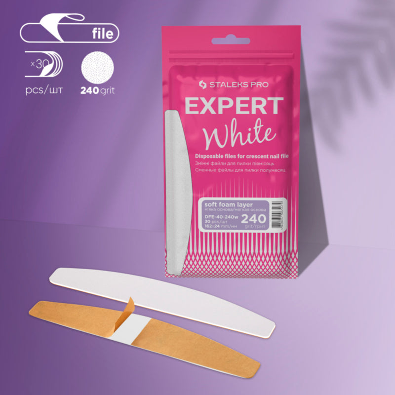 Staleks Pro Expert 40 Vervangbare Vijlen Halve Maan Met Foam 30 Stuks (DFE-40-serie)