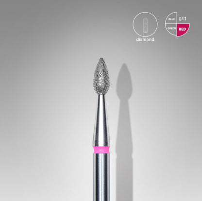 Staleks Diamond Frees Bit Drop Red 2.3mm (Manicure Pedicure) (FA40R023/5K)
